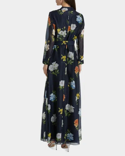 Sachin & Babi Semi-sheer Wildflower Embellished Addison Gown In Multi