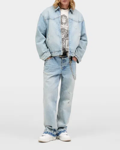 Represent Buttoned Denim Jacket In Blue