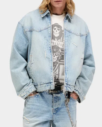 Represent Buttoned Denim Jacket In Blue