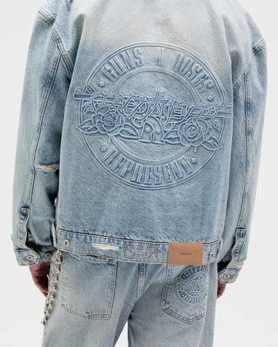 Represent Buttoned Denim Jacket In Blue