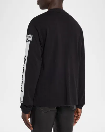 Represent Long Sleeve Crew Neck Graphic Text T-shirt In Black