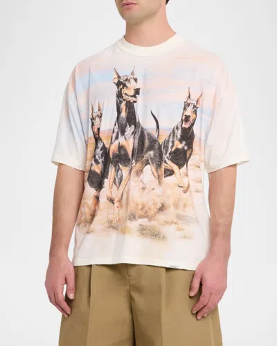 Represent Western Doberman Print T-shirt In Pink