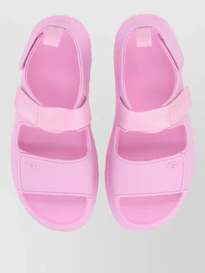Ugg Sandals Open Toe Platform Sole Pull Tab In Pink