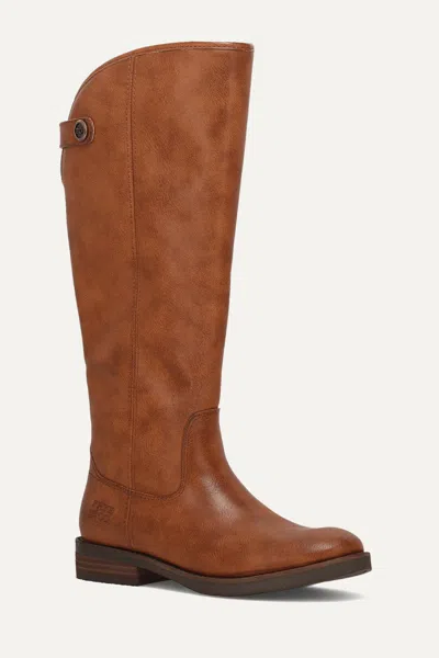 Frye And Co Kellie Button Tall Wide Calf In Brown
