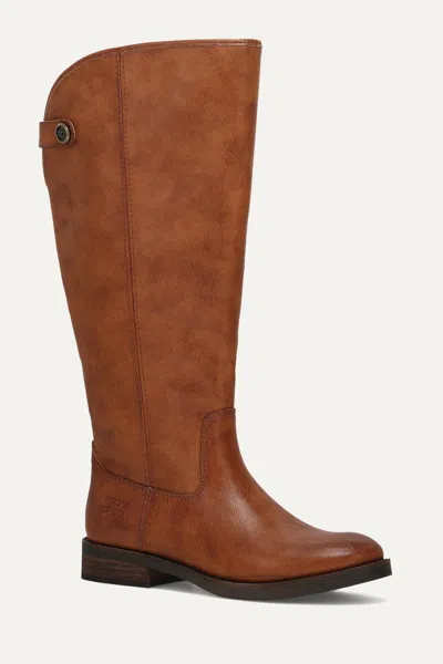 Frye And Co Kellie Button Tall Wide Calf In Brown