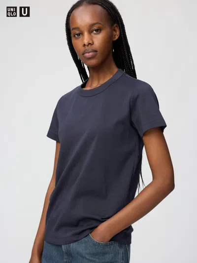 Uniqlo Women's Crew Neck T-shirt Navy 2xl  Us In Blue