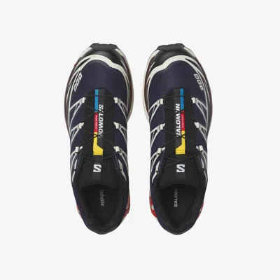 Salomon Xt-6 Blue Sneaker With Logo Applied On The Tongue And Chunky Sole In Fabric Unisex In Multi