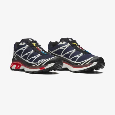 Salomon Xt-6 Blue Sneaker With Logo Applied On The Tongue And Chunky Sole In Fabric Unisex In Multi