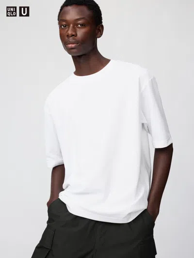 Uniqlo Airism Cotton Oversized T-shirt Half-sleeve White 2xs  Us