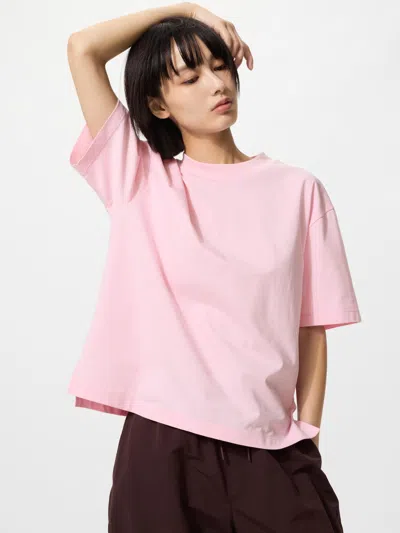 Uniqlo Women's Airism Cotton T-shirt Pink 2xl  Us