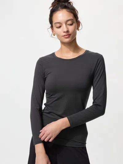 Uniqlo (wmns)  Heattech Crew Neck T-shirt 'grey' In Gray