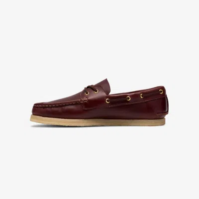 Clarks Godney Boat Shoe In Brown In Burgundy
