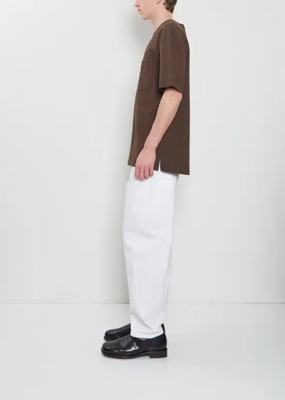 Lemaire Short-sleeved Boxy T-shirt In Heavy Jersey In Brown