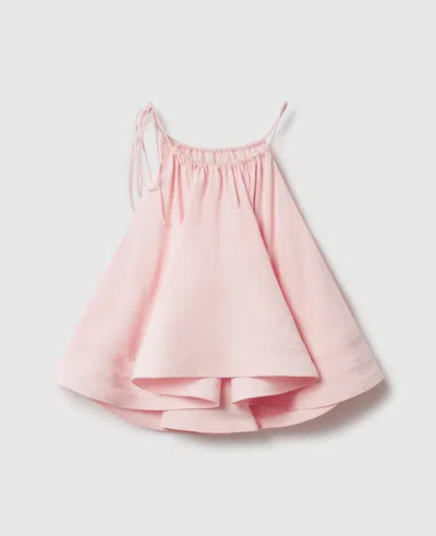 Stella Mccartney Womens Ballet Pink Halter-neck Frilled Silk Top