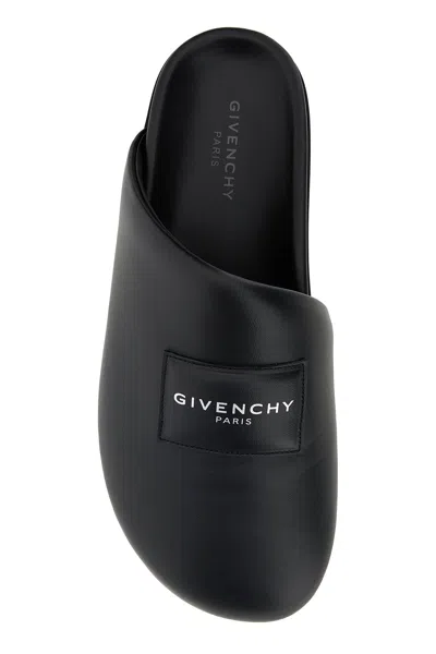 Givenchy Black Leather Slippers In Black