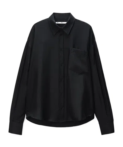 Alexander Wang Slashed Sleeved Shirt In Black
