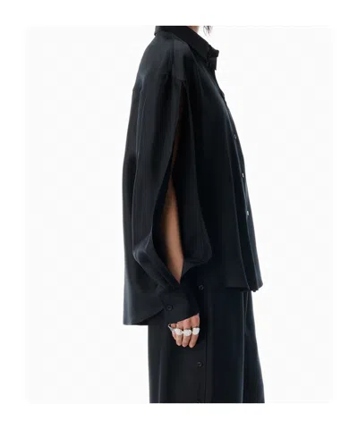 Alexander Wang Slashed Sleeved Shirt In Black
