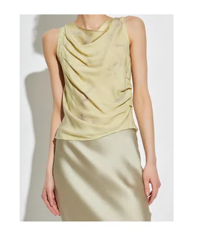 Samsoe & Samsoe Draped Sleeveless Blouse In Yellow