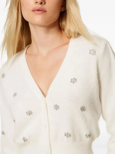 Twinset Embellished Cropped Cardigan In Neutral