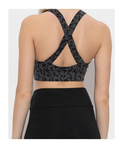 Ea7 Cross-back Leopard-print Top In Black