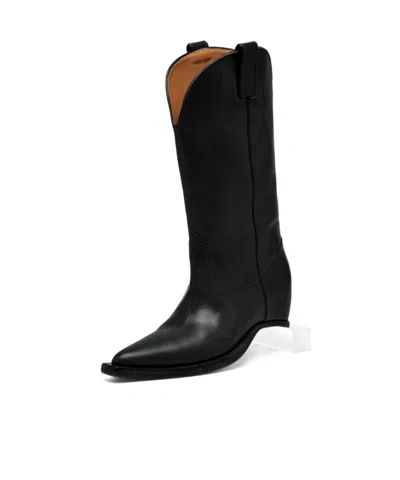 Maison Margiela Heel-less Western Leather Boots In Black