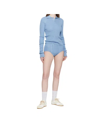 Rier Ribbed Briefs In Blue