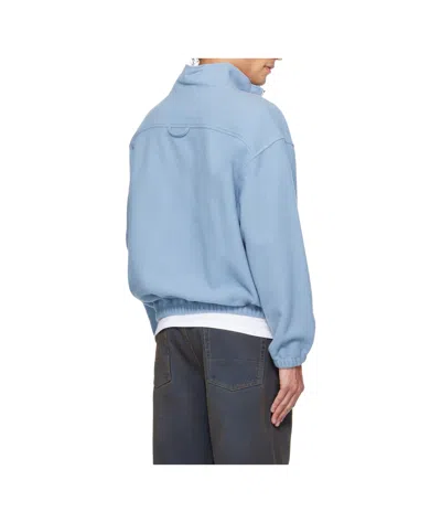 Rier Half-zip Wool Sweatshirt In Blue