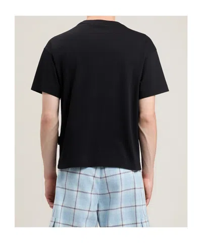 Palm Angels Men Black Neck Logo T-shirt, Xs Luxury T-shirts For Men Darveys