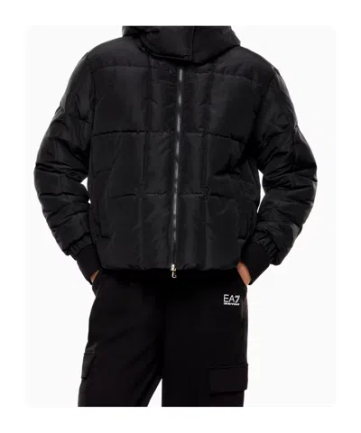 Ea7 Logo-print Puffer Jacket In Black