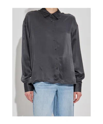 Iro Button-down Silk Shirt In Gray