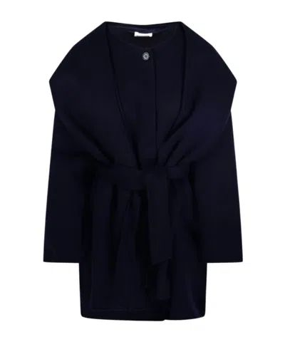 P.a.r.o.s.h Draped Belted Coat In Black