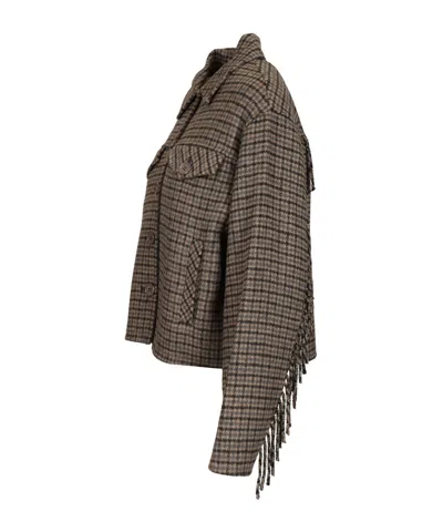 P.a.r.o.s.h Fringed Jacket Jackets Grey In Green