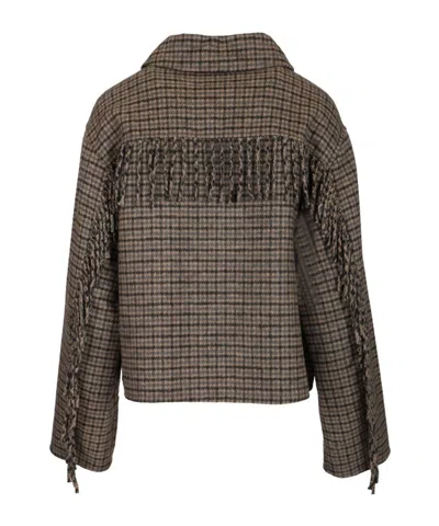 P.a.r.o.s.h Fringed Jacket Jackets Grey In Green