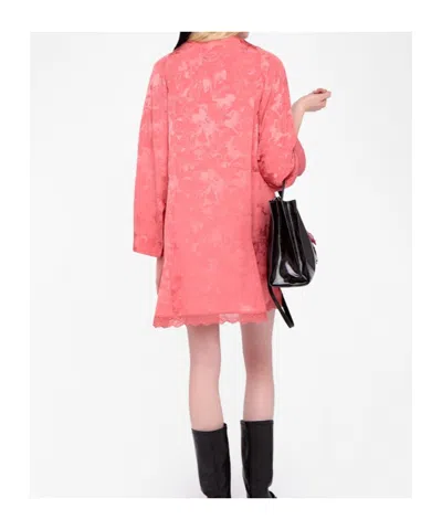 Zadig & Voltaire Ramasco Horse Pattern Jacquard Silk Minidress In Pink