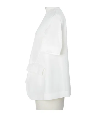 Sacai Wool Suiting X Cotton Knit Pullover In White