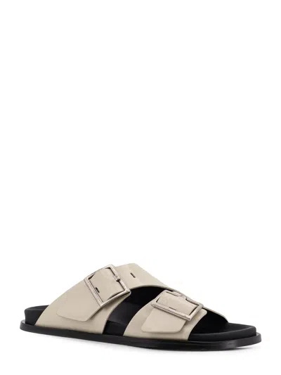 Alohas Adjustable Strap Leather Sandals In Neutral