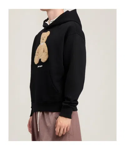 Palm Angels Black Graphic Hood Sweatshirt