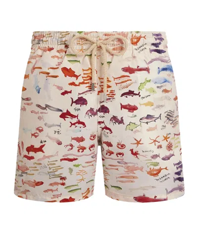Vilebrequin X Fabrice Hyber Pescador 5.9 Watercolor Fish Swim Shorts In Multi