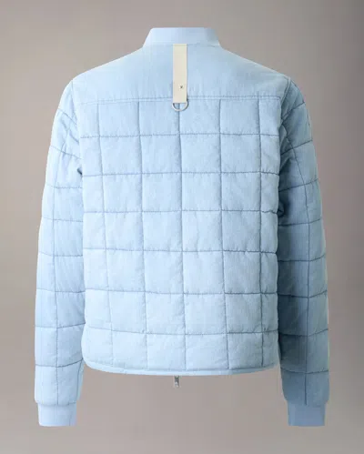 Moose Knuckles Transit Down Denim Liner Bomber Jacket In Multi