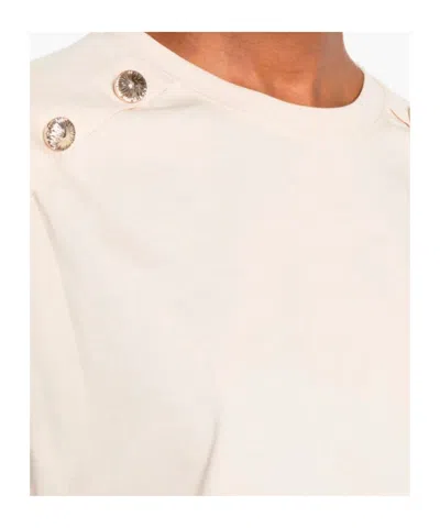 Twinset Button-embellished Top In Neutral