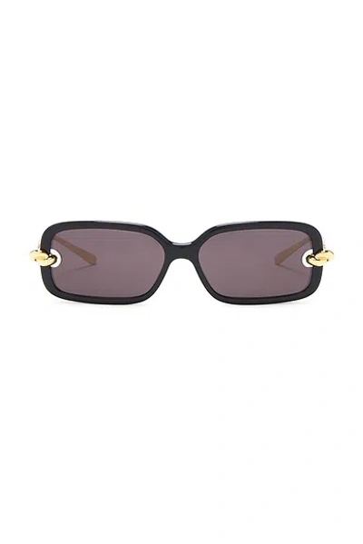 Bottega Veneta Knot Rectangular Sunglasses In Black