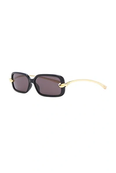 Bottega Veneta Knot Rectangular Sunglasses In Black