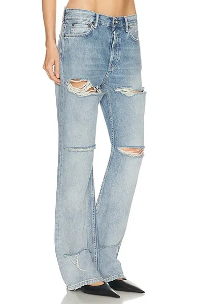 Acne Studios Logo-patch Distressed Jeans In Blue
