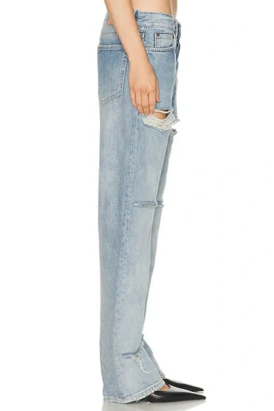 Acne Studios Logo-patch Distressed Jeans In Blue