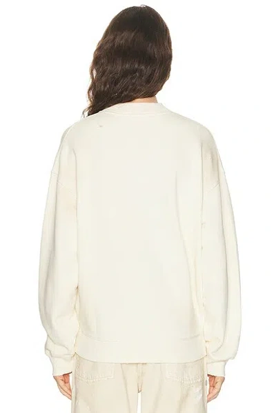 Acne Studios Womens Off White Fern Logo-print Cotton Sweatshirt In Neutral