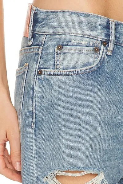 Acne Studios Logo-patch Distressed Jeans In Blue