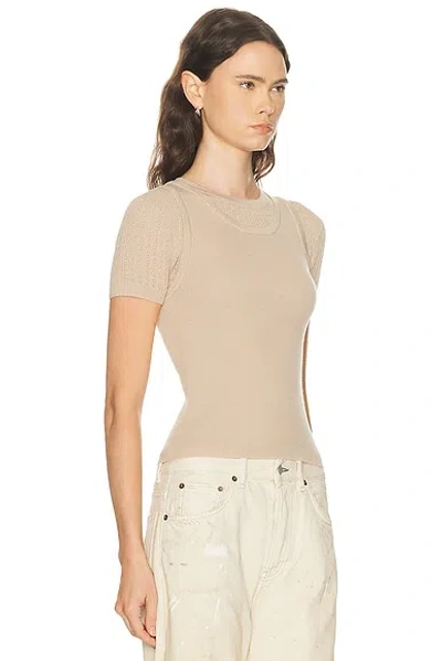 Acne Studios Kred Thin Rib Top In Brown