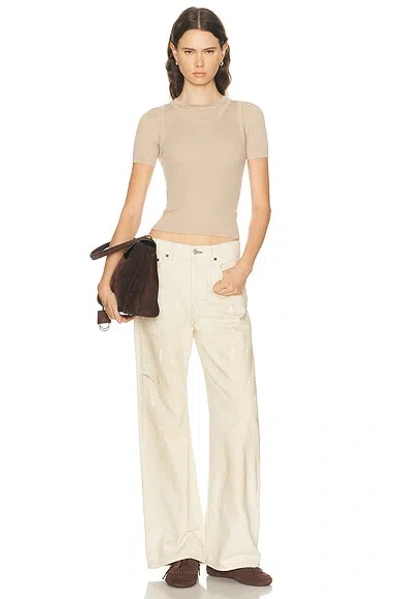 Acne Studios Kred Thin Rib Top In Brown