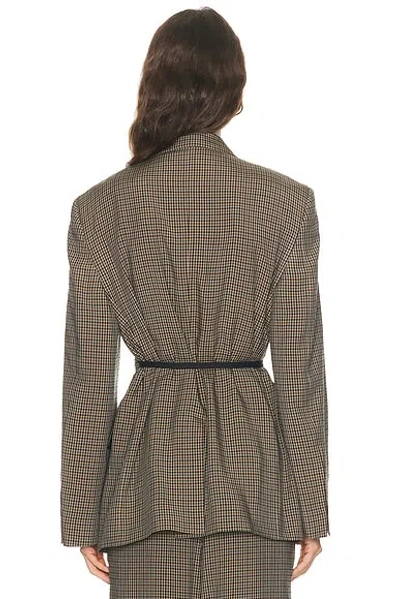 Balenciaga Tailored Wrap Jacket With Checkered Design For Women In Green