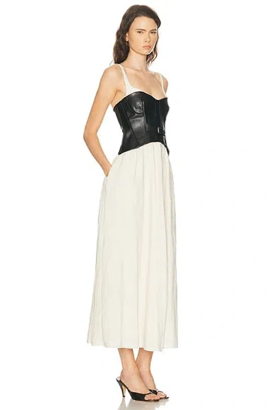 Simkhai Cortland Belted Bustier Midi Dress In Black Multi In Black